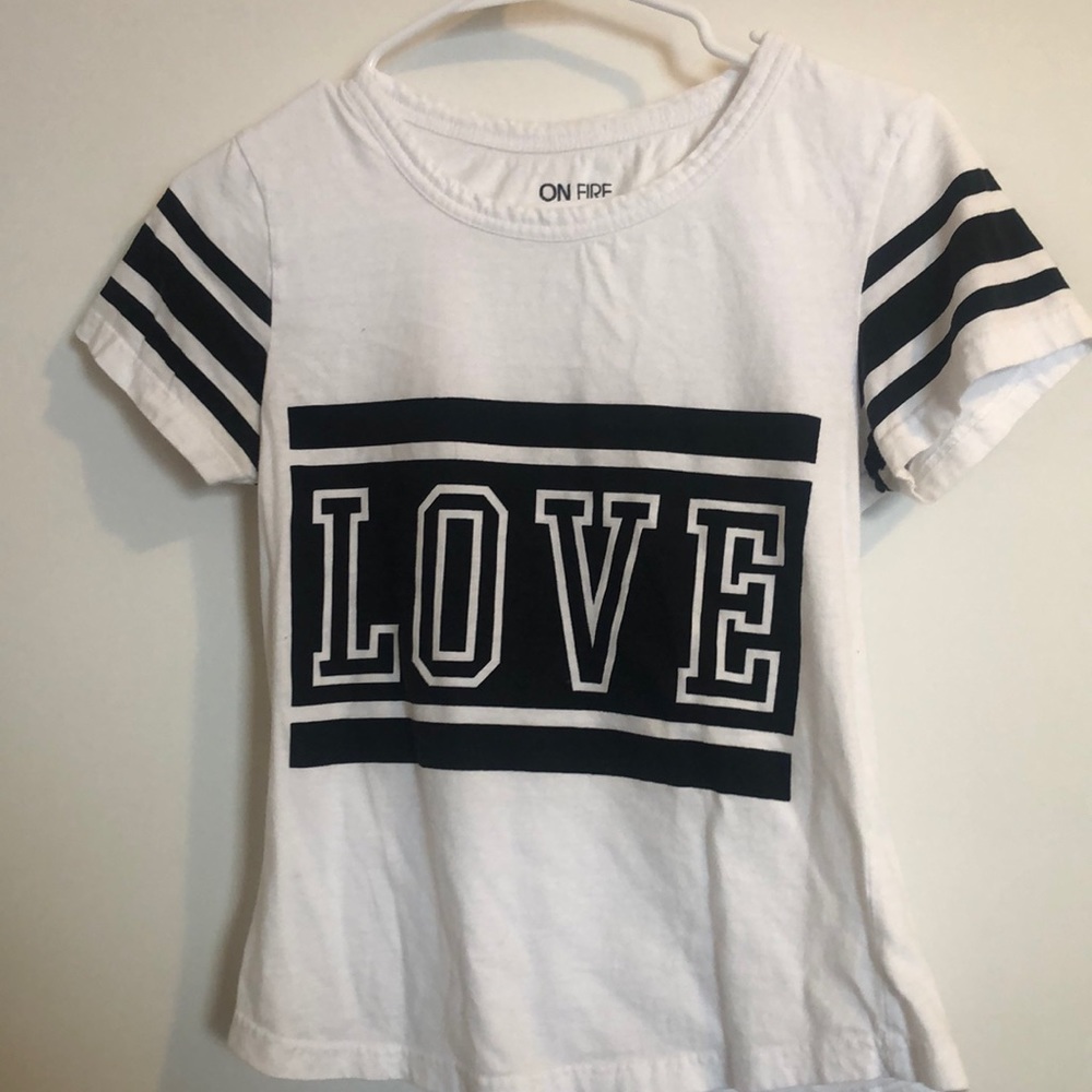 White and black “love” shirt